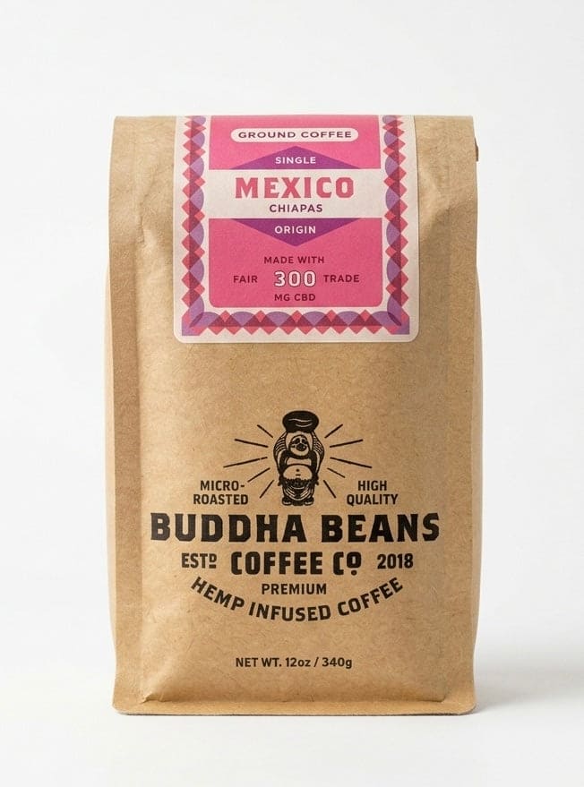 Buddha Beans Mexico USDA Organic CBD Coffee, Chiapas, 12oz