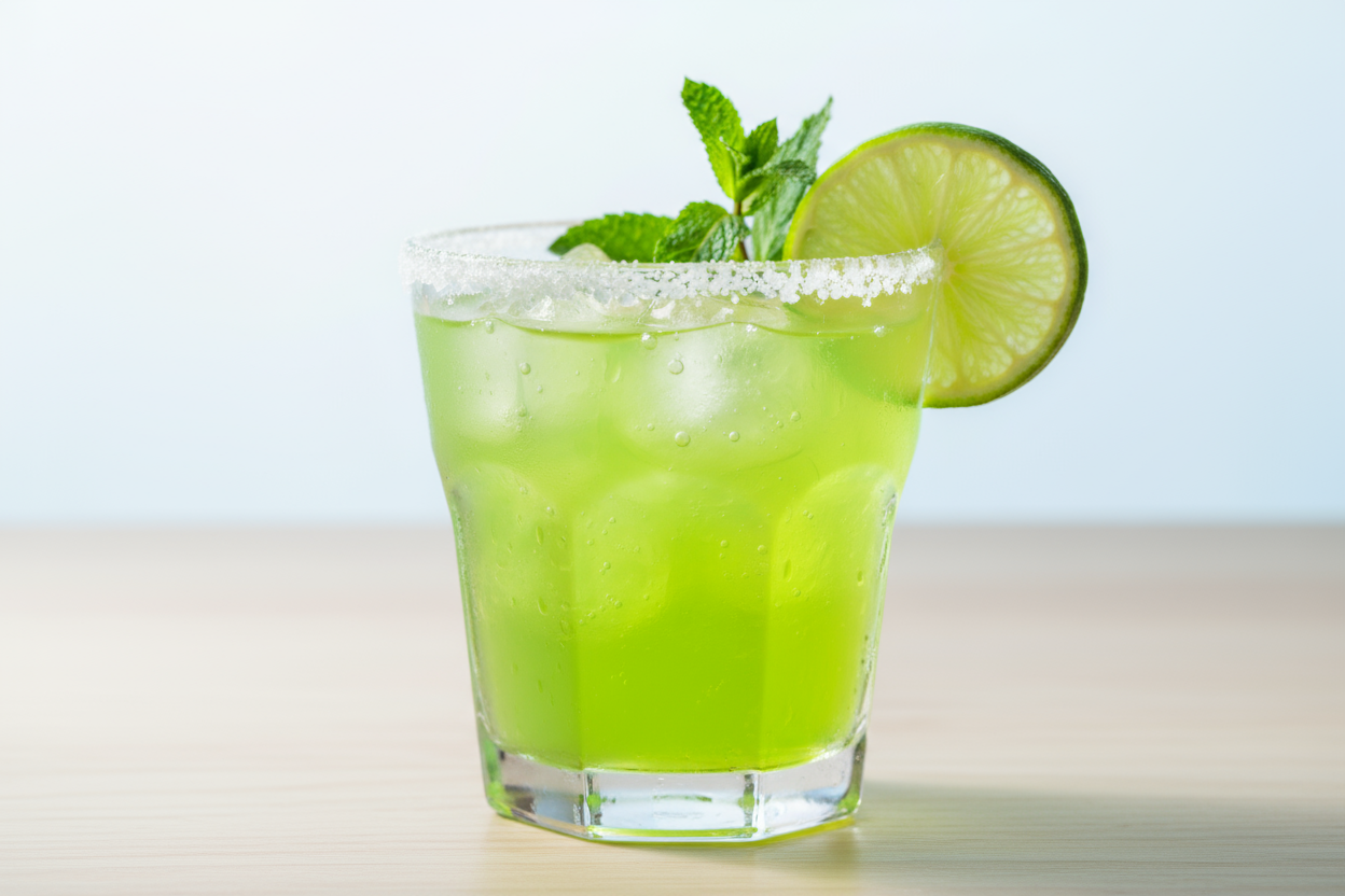 Drinking CBD Margarita Mocktail 